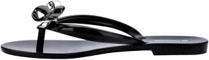 Melissa Harmonic Eclipse Womens Fashion Sandals - Dressy Flip Flops with Metallic Bow - Lightweight PVC, Flexible Design - Summer Sandals for Women, Flat & Flexible
