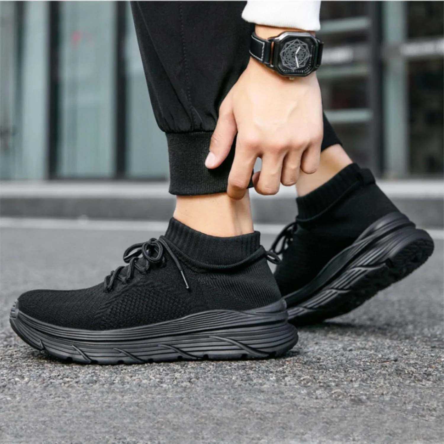 Men's Casual Dress Oxfords Shoes Breathable Knit Running Shoes for Women Walking Casual Shoes Trendy Men's Fashion Sneakers Steel Toe Tennis Shoe Cross Trainer Shoe