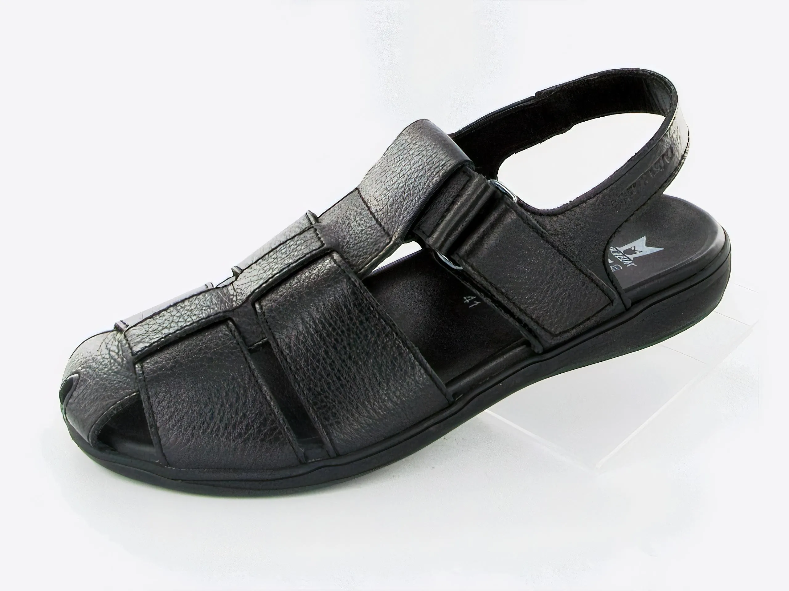 Mephisto Men's Sabino Black Leather Sandal