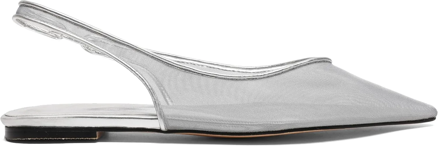 Mesh Flats for Women Pointed Toe Slingback Flats Slip On Casual Work Ballet Flats