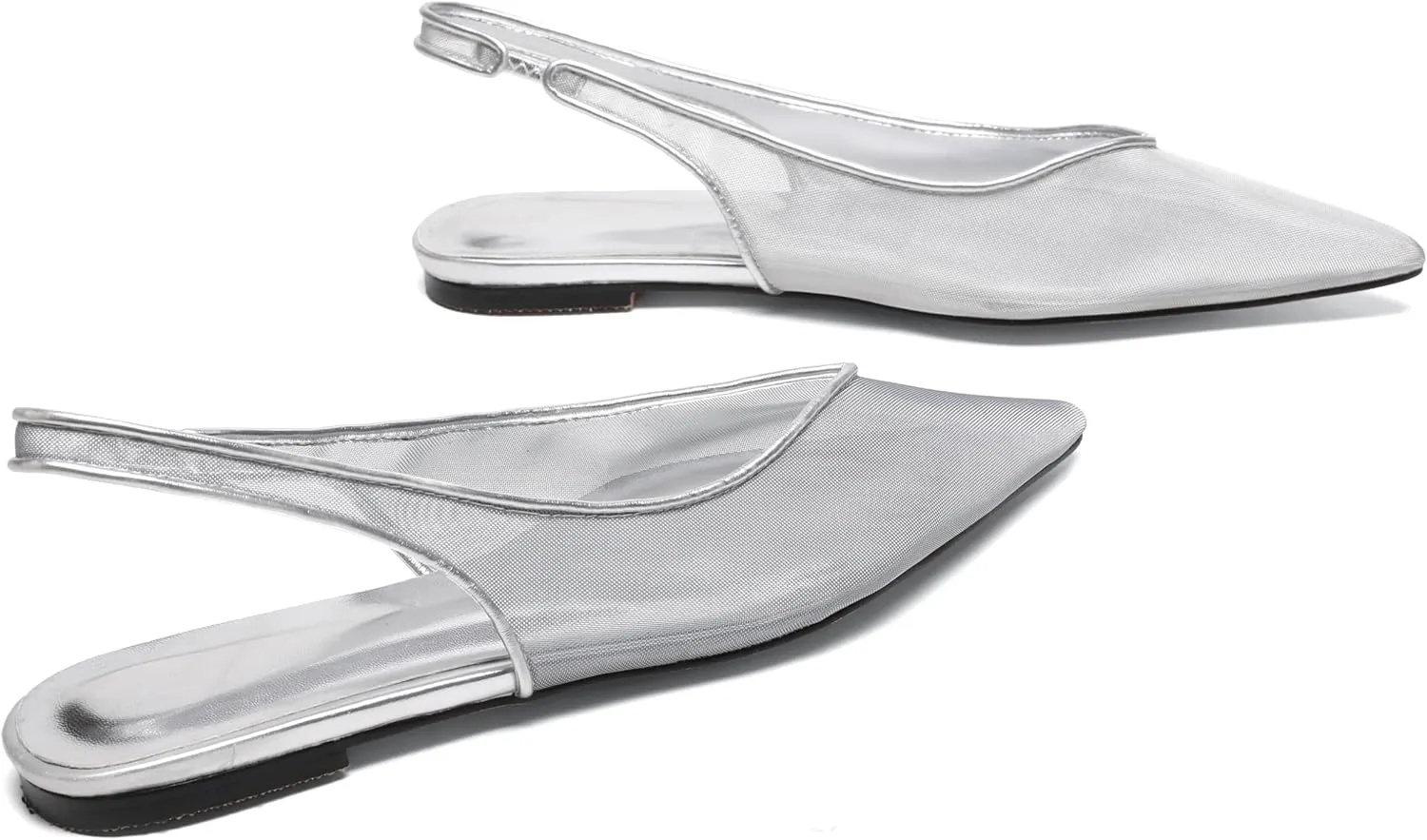 Mesh Flats for Women Pointed Toe Slingback Flats Slip On Casual Work Ballet Flats