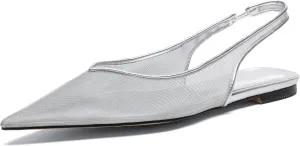 Mesh Flats for Women Pointed Toe Slingback Flats Slip On Casual Work Ballet Flats