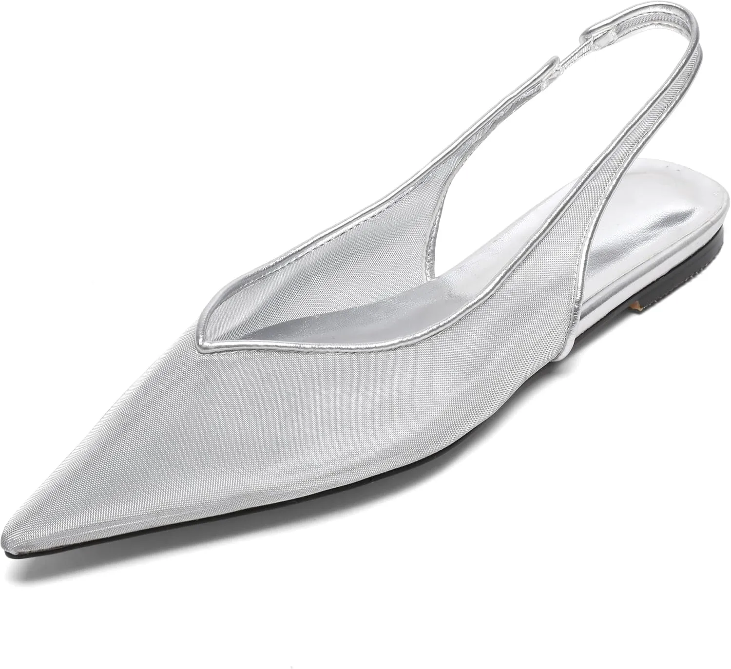 Mesh Flats for Women Pointed Toe Slingback Flats Slip On Casual Work Ballet Flats