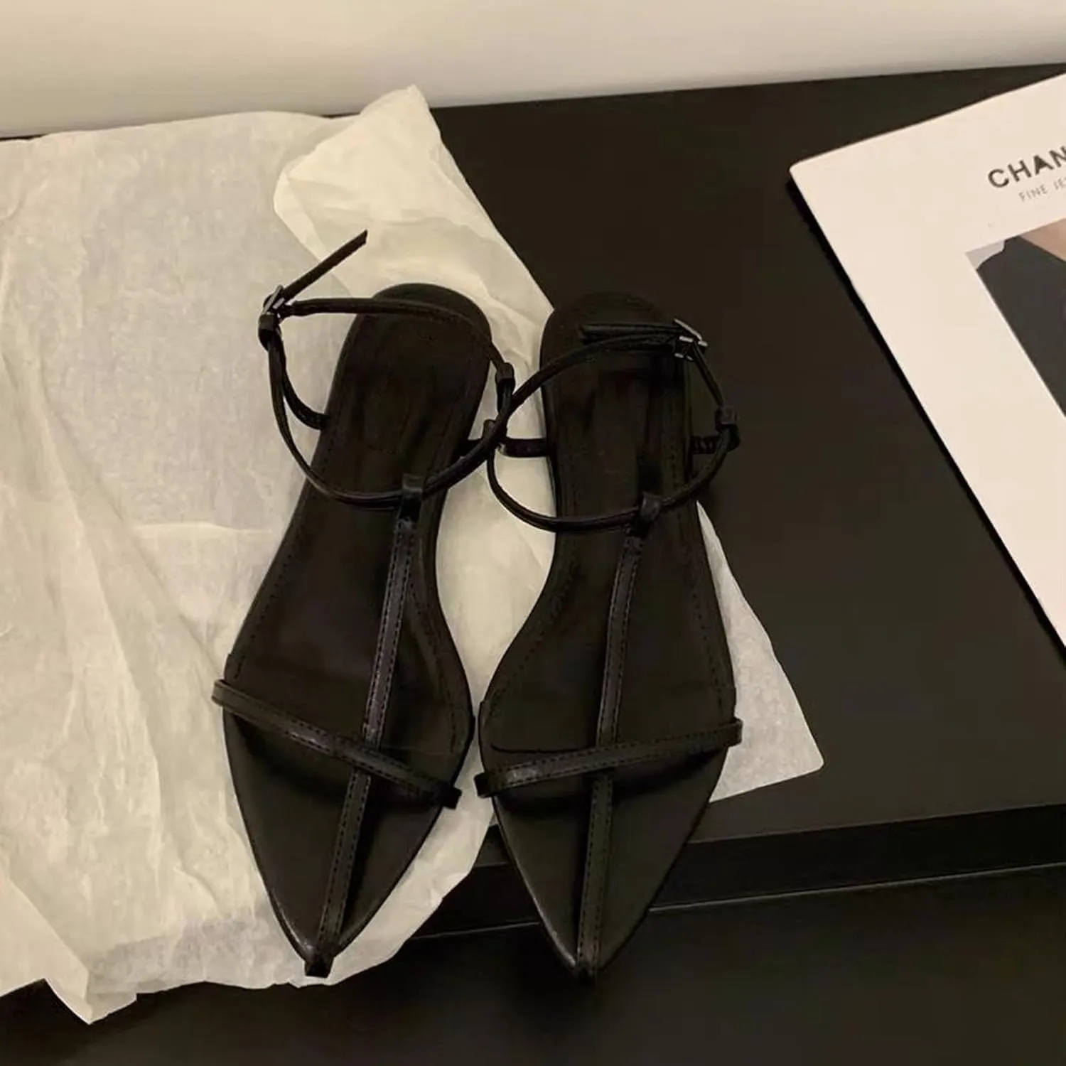 N.N.G Women Flat Sandals Dressy Srtappy Slingback Mules Cute Evening Vegan Leather Gladiator Designer Pretty Casual Pointed Open Toe