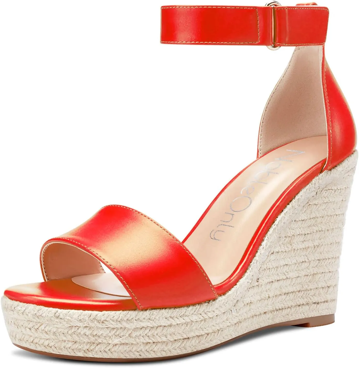 NobleOnly Womens High Heels Platform Wedge Sandals Ankle-Strap Peep-Toe Sandal Plus Shoes 10CM Heel