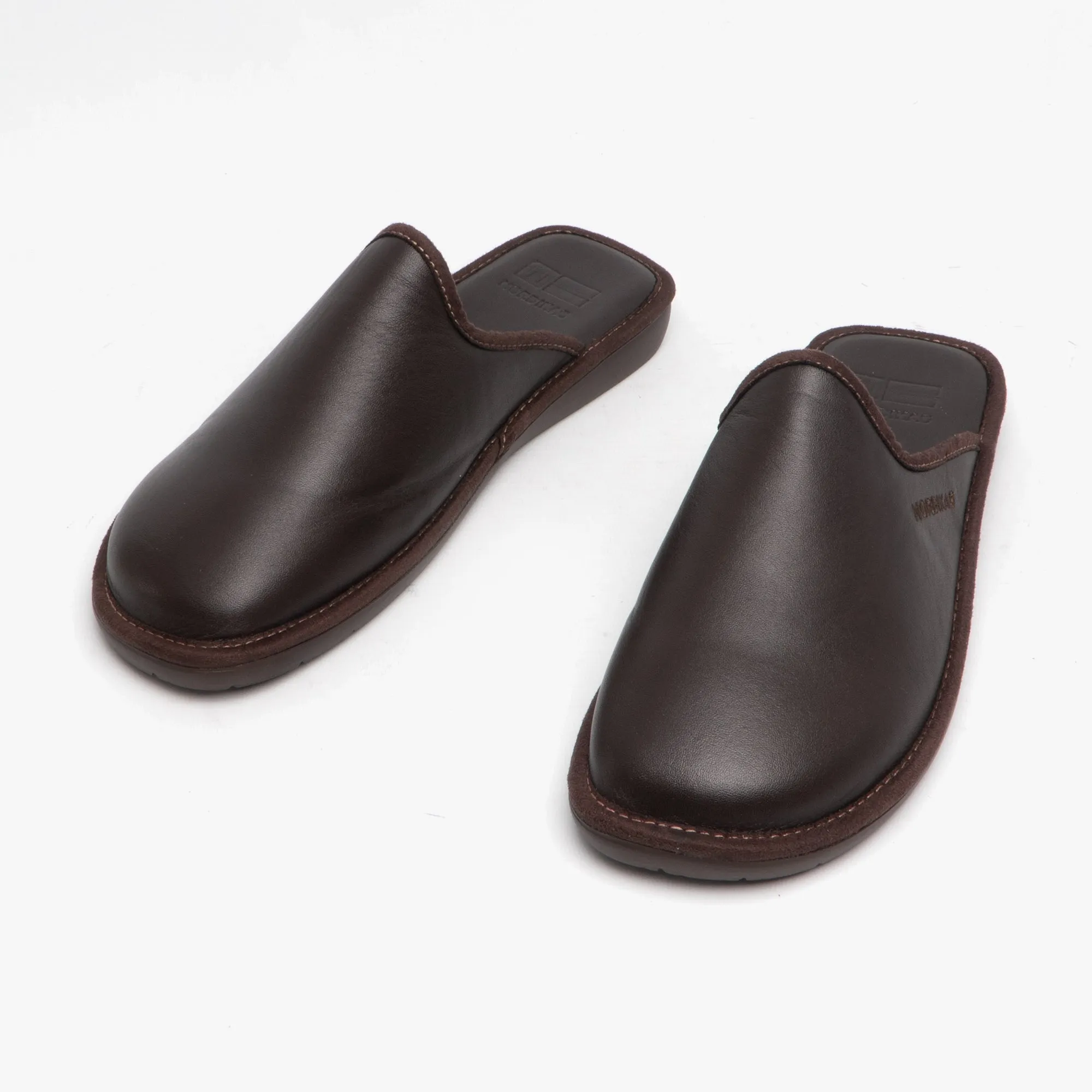 Nordikas 136 (DUBLIN) Mens Leather Mule Slippers Moka