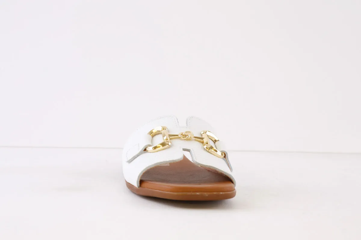 OH MY SANDALS - 5340 FLAT FASHION MULE - WHITE