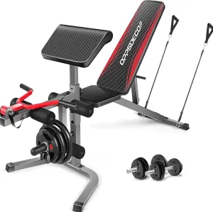 OPPSDECOR 900LBS Adjustable Weight Bench Press with Leg Extension and Preacher Curl Pad, Flat Incline Decline Utility Workout Bench for Home Gym Exercise