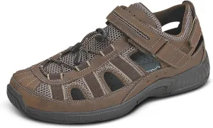 Orthofeet Men's Orthopedic Brown Leather Clearwater Sandals, Size 9.5 Wide