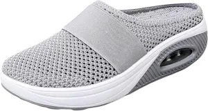 Orthopedic Shoes for Women Diabetic Slip-on Shoes Air Cushion Walking Shoe Mesh Knitted Slippers Sneakers with Arch Support