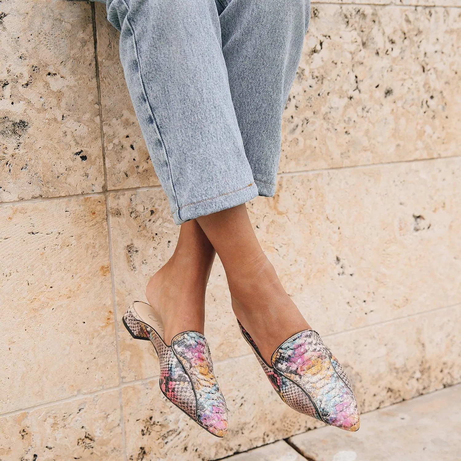 Painted Snake Pointed Loafer   Marilyn Strap