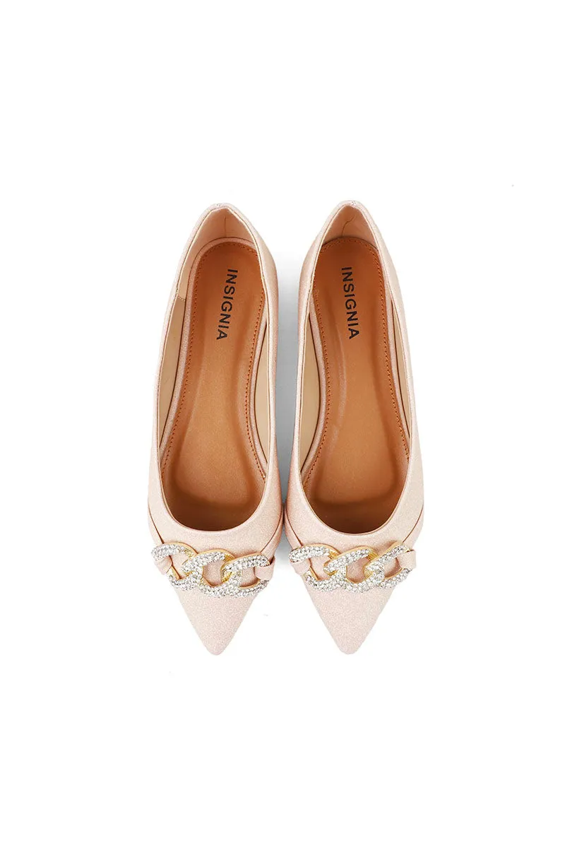 Party Wear Pumps I41412-Peach