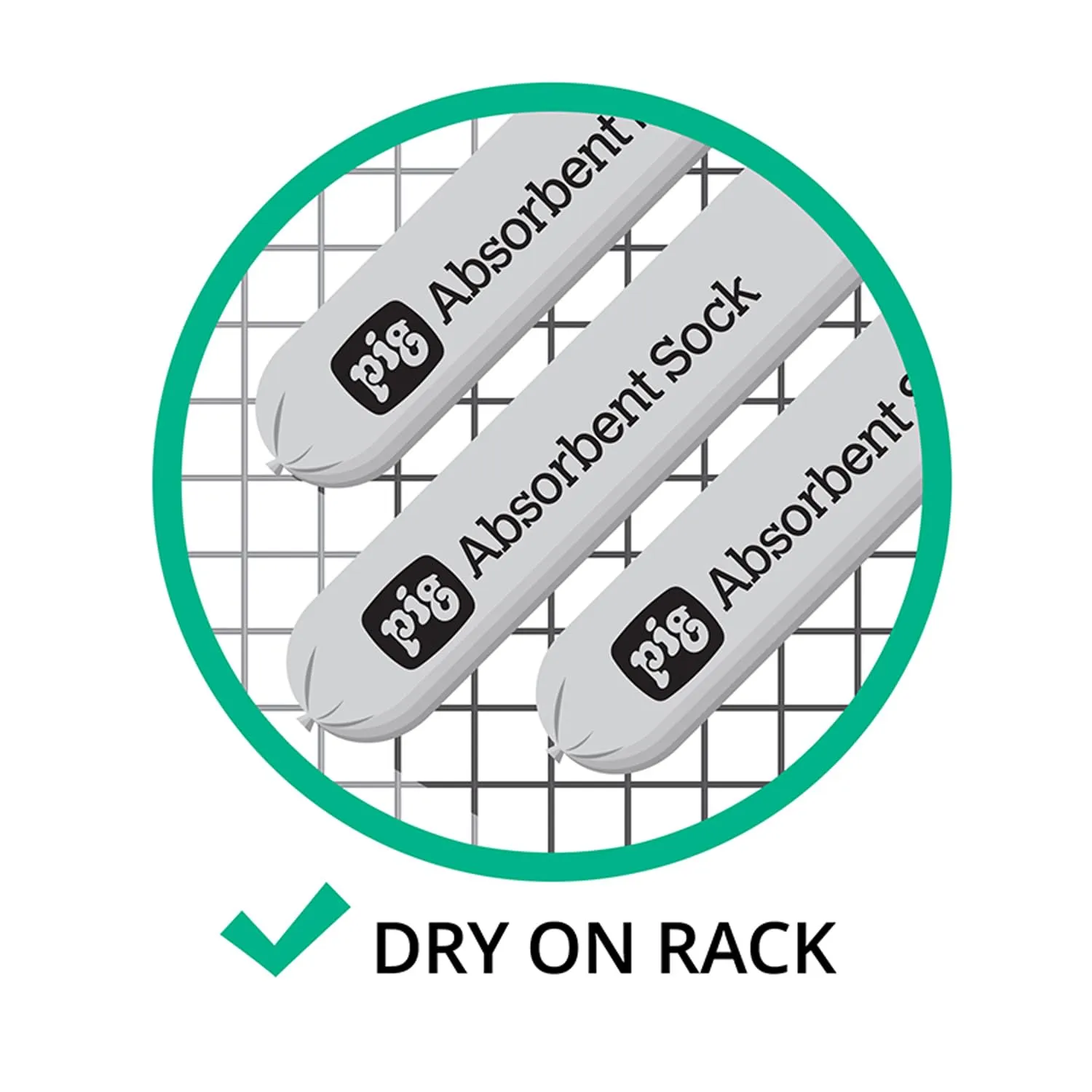 PIG Mildew-Resistant Absorbent Sock - Water Absorbing Snake - 3" x 48" - 1-Gal Absorbency - Pack of 2 - PM50070