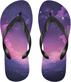 Pink Nebula Stars Flip Flop Sandal Men's and Women's Summer Sandal | Beach & Water Shoes（986）