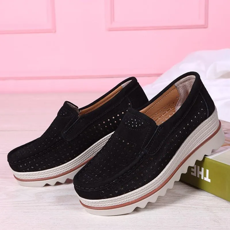 Platform Loafers for Women Wedge Sneaker Slip on Casual Platform Shoes