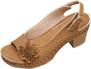 Platform Sandals Open Toe Hollow Out Mesh Shoes Fashion 3D Floral Sandal Retro Bohemian Wedge Slippers Casual Wedding Women Shoes Comfort Adjustable Strap Sandals Chunky Heel Sandal