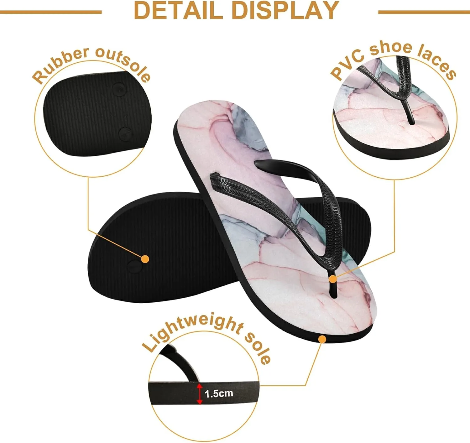 Poeticcity Flip Sandal Men Women Flip Flops for Hotel Spa Home Slippers Bedroom Travel S-XXL