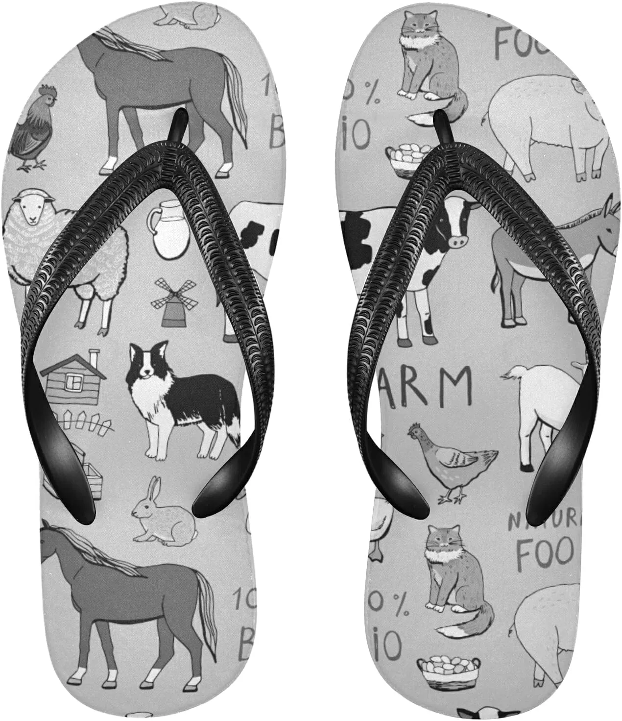 Poeticcity Flip Sandal Men Women Flip Flops for Hotel Spa Home Slippers Bedroom Travel S-XXL