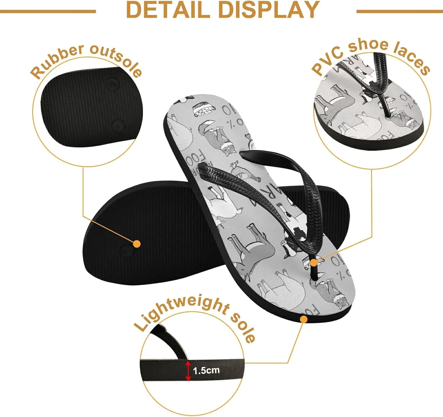 Poeticcity Flip Sandal Men Women Flip Flops for Hotel Spa Home Slippers Bedroom Travel S-XXL