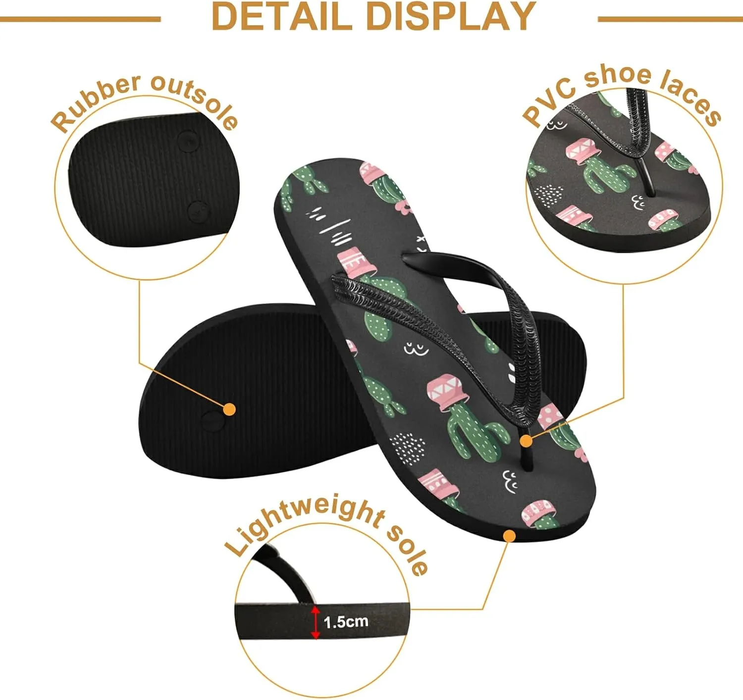 Poeticcity Flip Sandal Men Women Flip Flops for Hotel Spa Home Slippers Bedroom Travel S-XXL