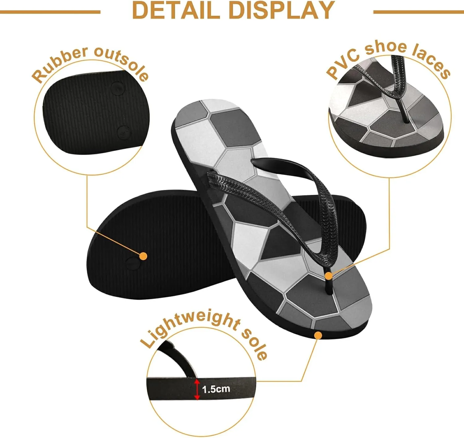 Poeticcity Flip Sandal Men Women Flip Flops for Hotel Spa Home Slippers Bedroom Travel S-XXL