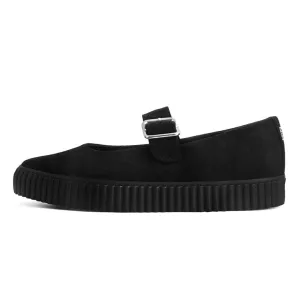 Pointed Mary Jane Sneaker Black Vegan Suede