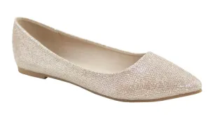 Pointy Shoes Wide range Bella Flats Ballet Classic Marie Toe Champagne Artistic (8.5, Glitter-53) Champagne Glitter Angie