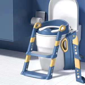 Potty Training Seat with Step Stool Ladder,Potty Training Toilet for Kids Boys Girls,Comfortable Built in Non-Slip Steps Soft Pad