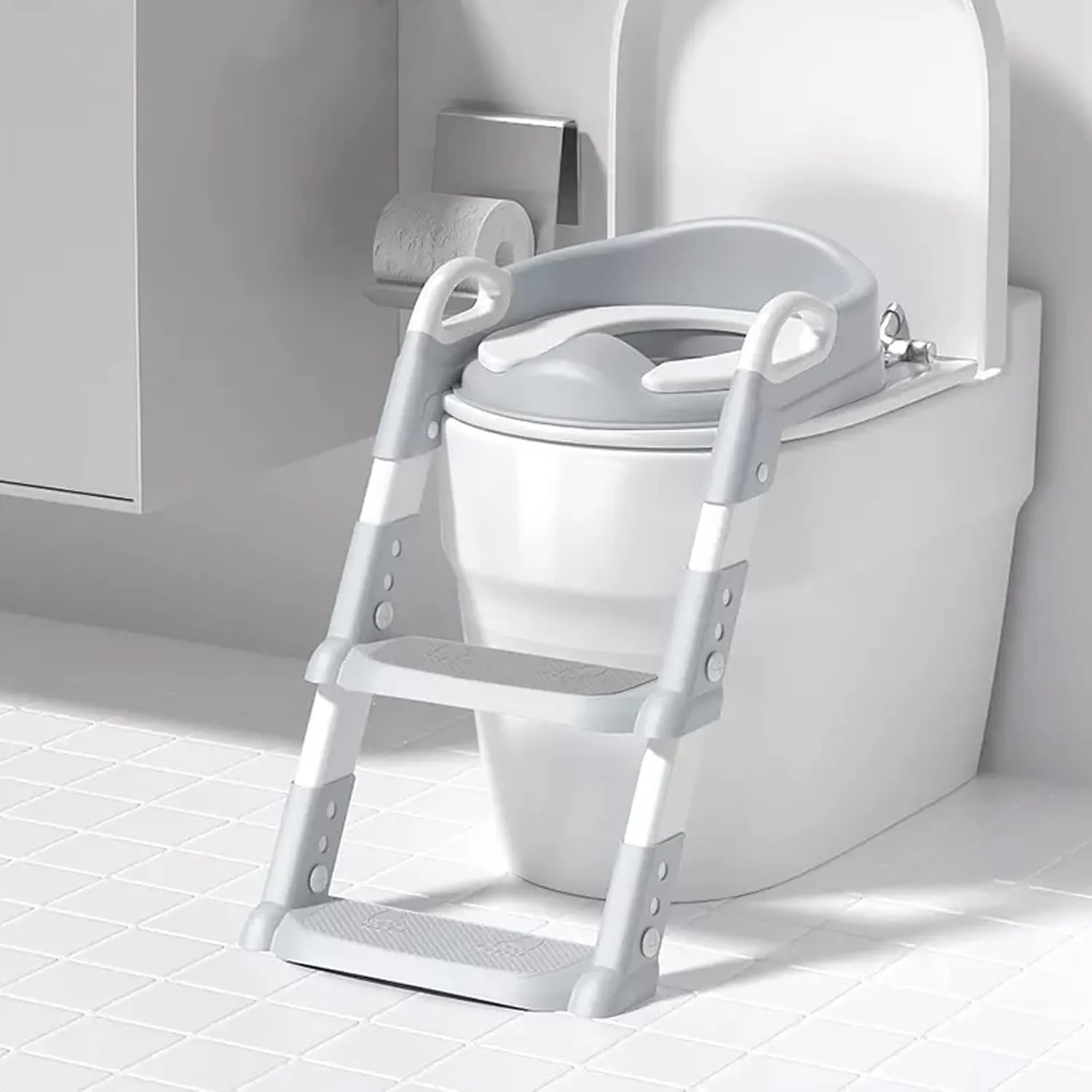 Potty Training Seat with Step Stool Ladder,Potty Training Toilet for Kids Boys Girls,Comfortable Built in Non-Slip Steps Soft Pad