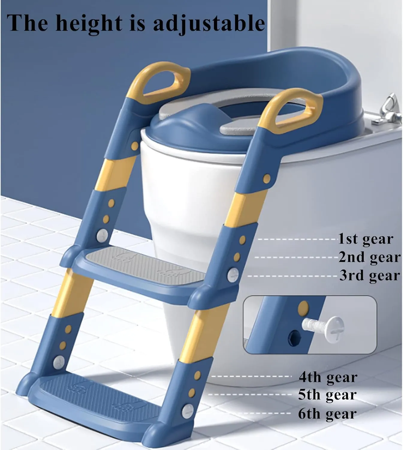 Potty Training Seat with Step Stool Ladder,Potty Training Toilet for Kids Boys Girls,Comfortable Built in Non-Slip Steps Soft Pad
