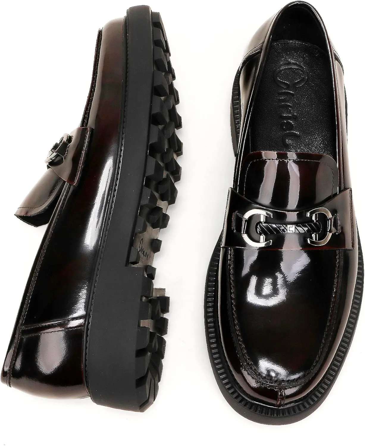 Premium Mens Leather Dress Shoes, Classic Casual Business Buckle Dress Slip on Penny Loafer for Mens