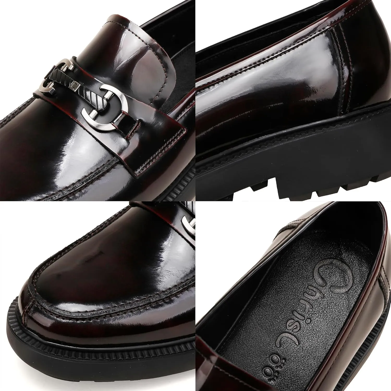 Premium Mens Leather Dress Shoes, Classic Casual Business Buckle Dress Slip on Penny Loafer for Mens
