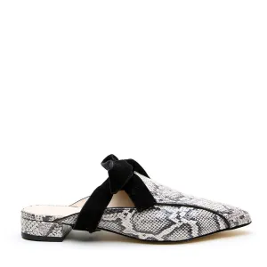 Python Pointed Loafer   Black Velvet Marie Strap