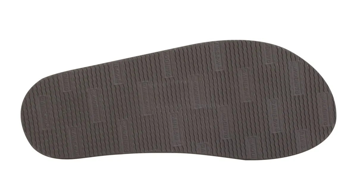 Rainbow Sandals Men's Leather Double Layer Wide Strap Espresso Flip Flop