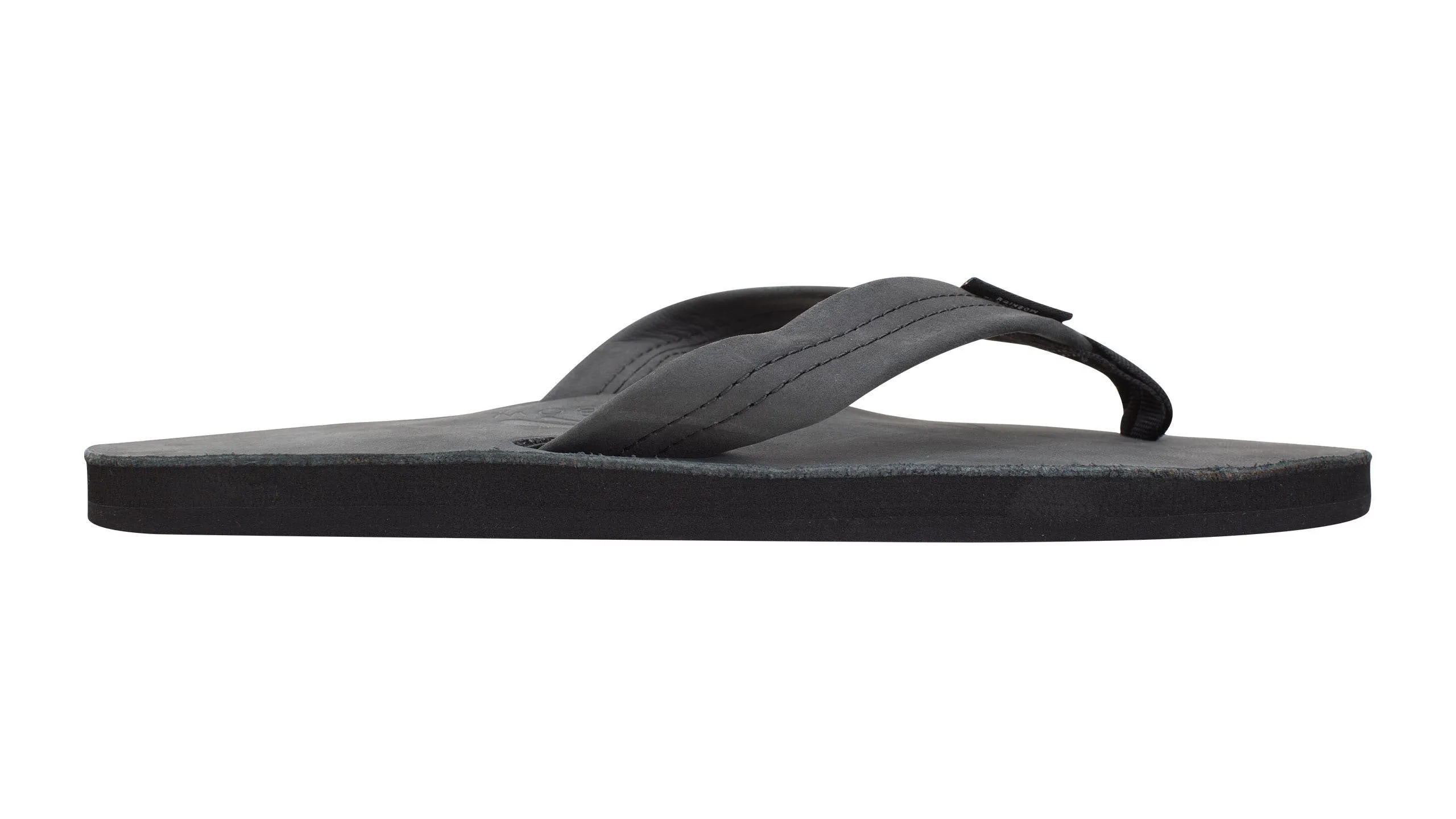 Rainbow Single Layer Leather Sandal-Premier Black