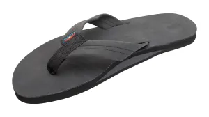 Rainbow Single Layer Leather Sandal-Premier Black