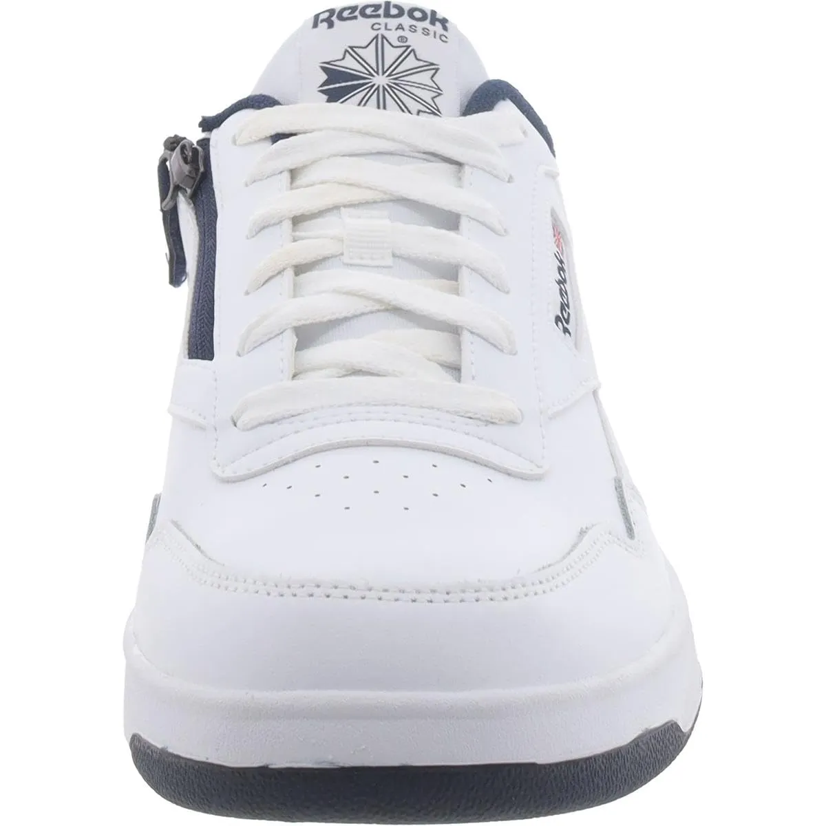 Reebok Mens Faux Leather Trainer Running & Training Shoes 8.5 X-Wide Women/7 X-Wide Men White/Vector Navy