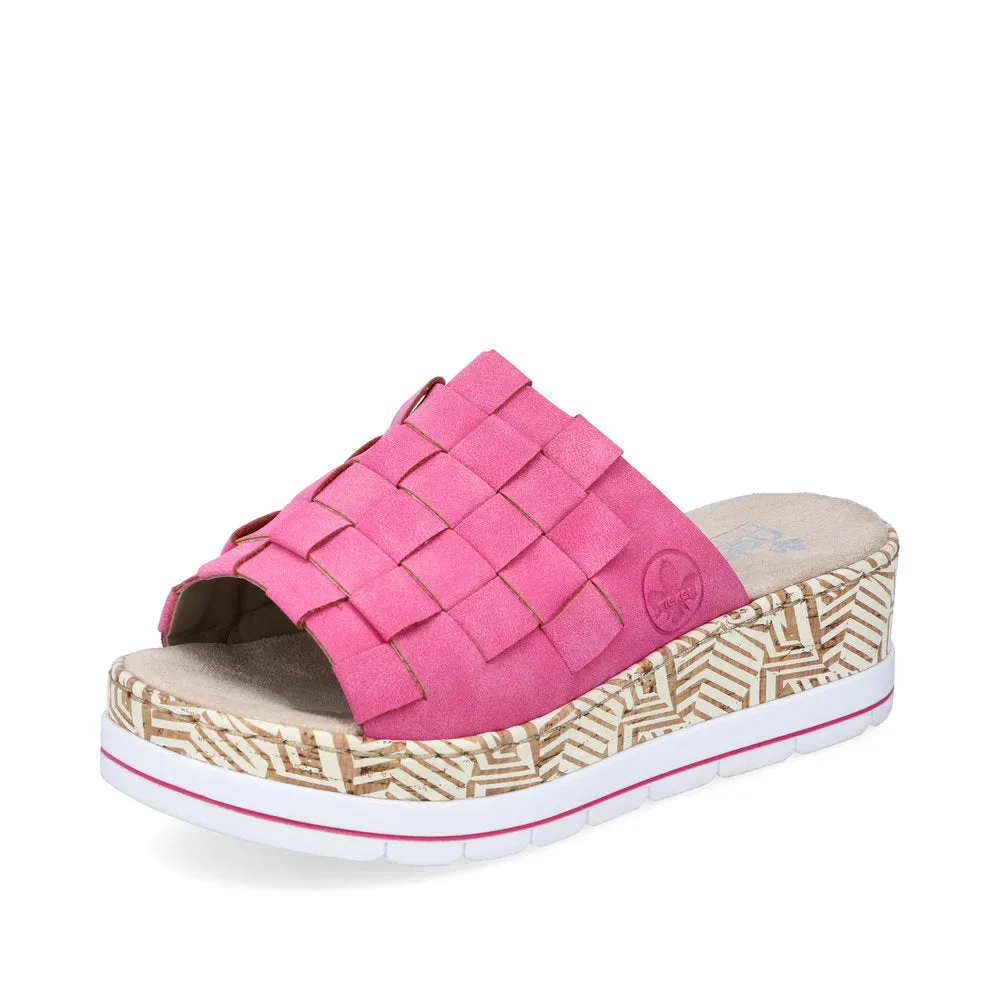 RIEKER - V3988-31 FLAT FASHION MULE - PINK