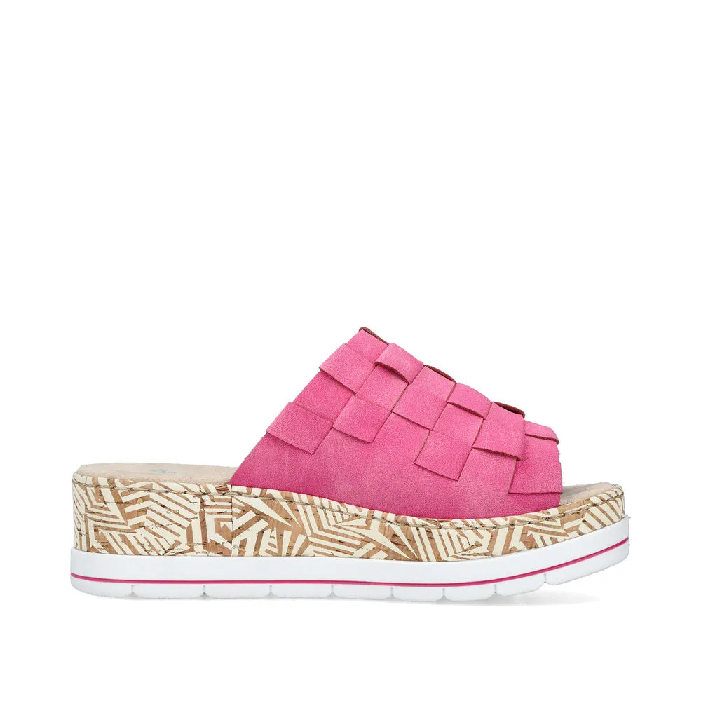 RIEKER - V3988-31 FLAT FASHION MULE - PINK