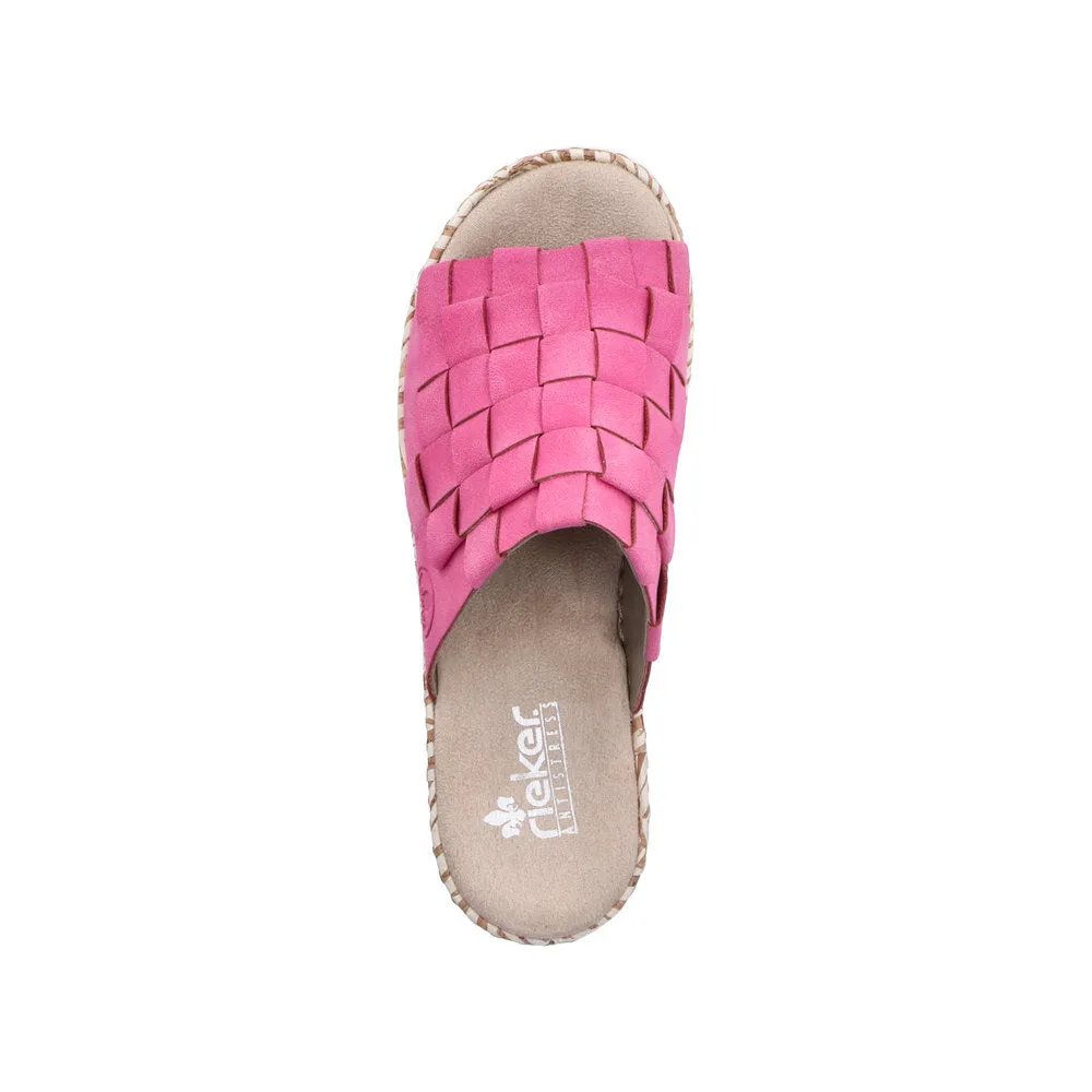 RIEKER - V3988-31 FLAT FASHION MULE - PINK