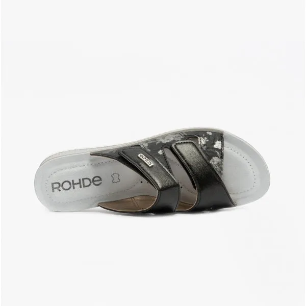 Rohde 1361 Womens Slip-On Mule Sandals Black