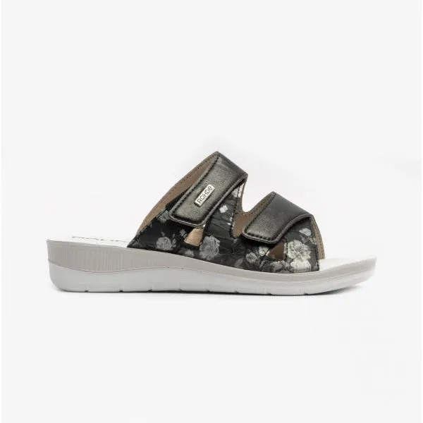 Rohde 1361 Womens Slip-On Mule Sandals Black