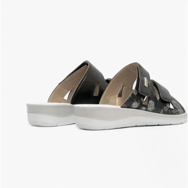 Rohde 1361 Womens Slip-On Mule Sandals Black