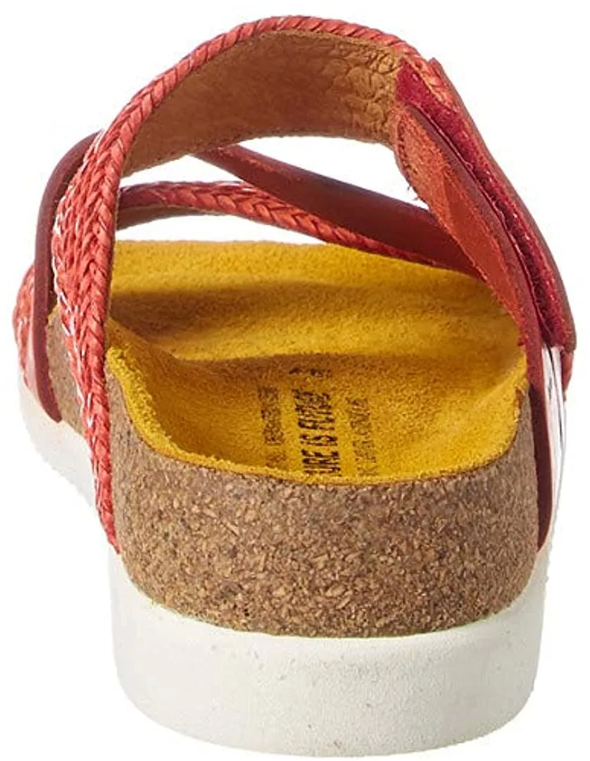 'ROSE TWIST' women's vegan slide sandal - red