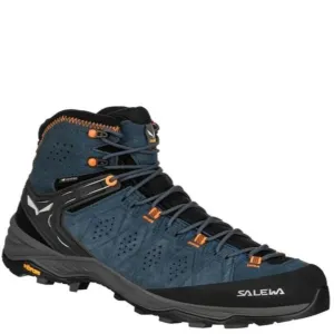 SALEWA MS ALP TRAINER 2 MID GTX SHOES(UK 9)-D.DENIM/FLU ORANGE