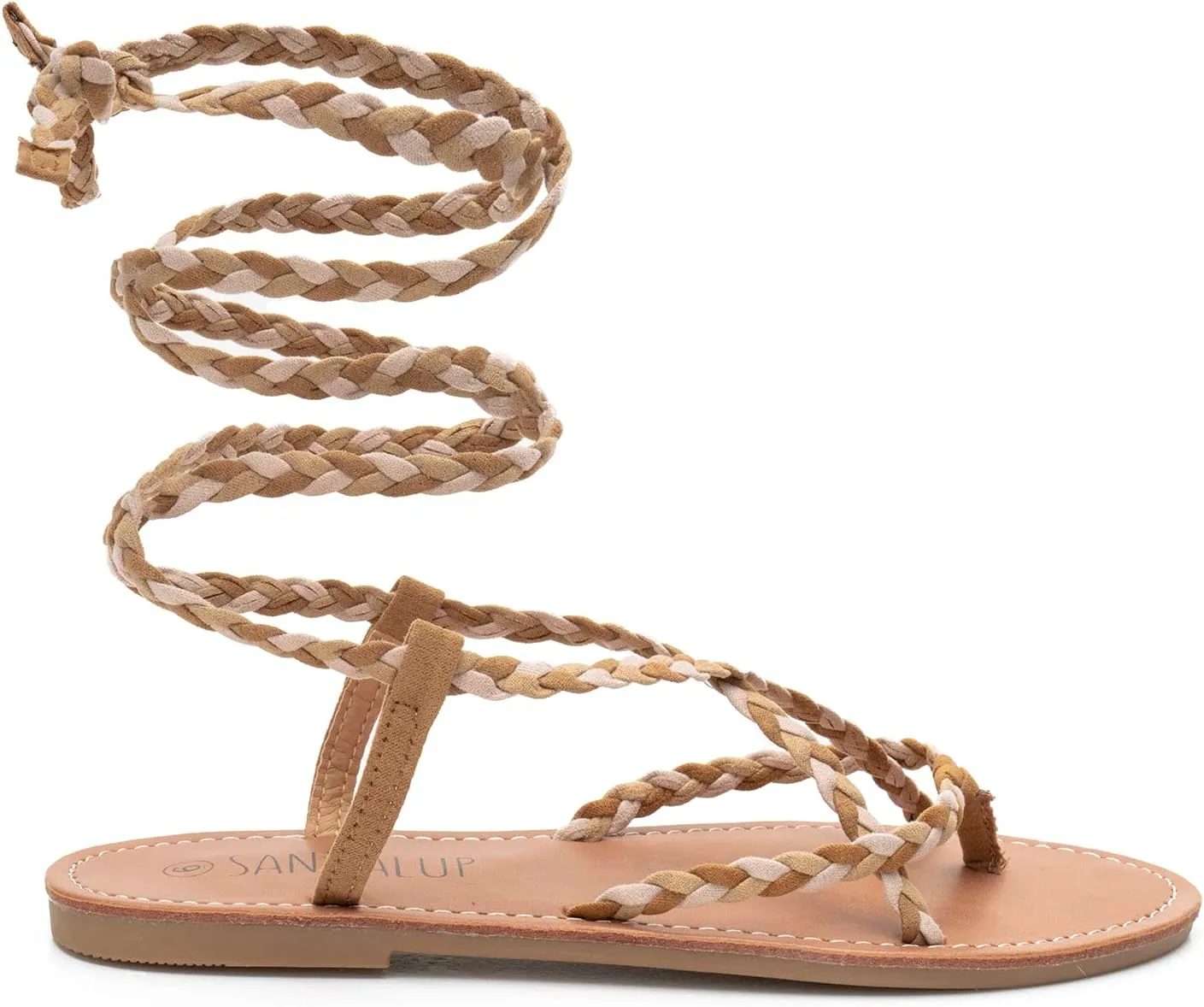SANDALUP Women Braided Tie up Sandals
