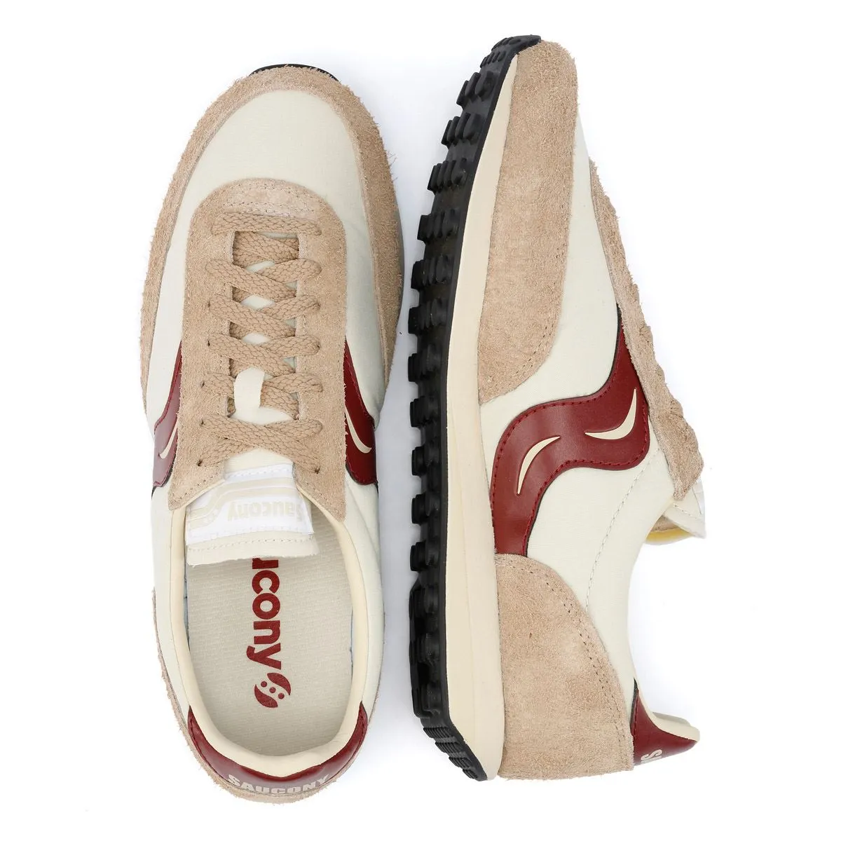 Saucony Trainer 80 Original Beige/Burgundy Trainers