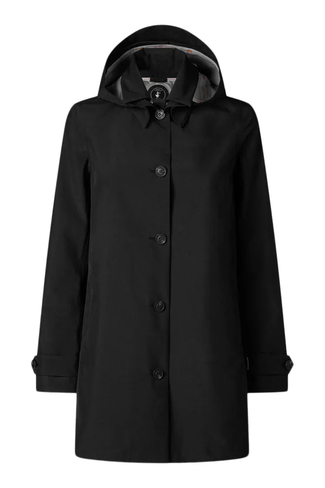 Save The Duck April Hooded Raincoat in Black