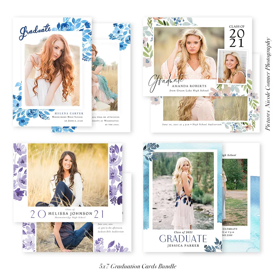 Shades | Blue Flexible Announcement Graduation Senior Bundle Unique Graduation