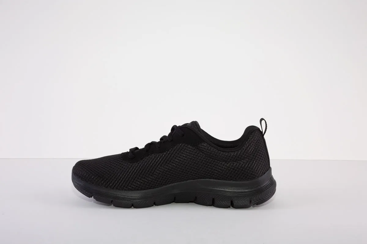 SKECHERS 149303  FLEX APPEAL 4.0 BRILLIANT VIEW LACED TRAINER - BLACK